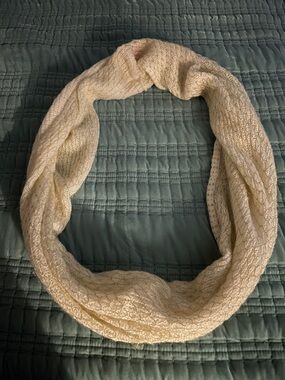 Betsey Johnson Cream Knit Infinity Scarf with Subtle Shine